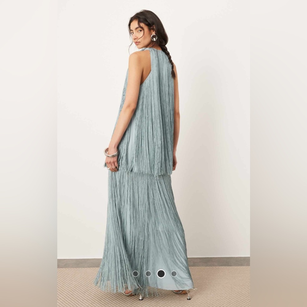 ASOS Fringe Detail Maxi Dress - Gray - Picture 4 of 5